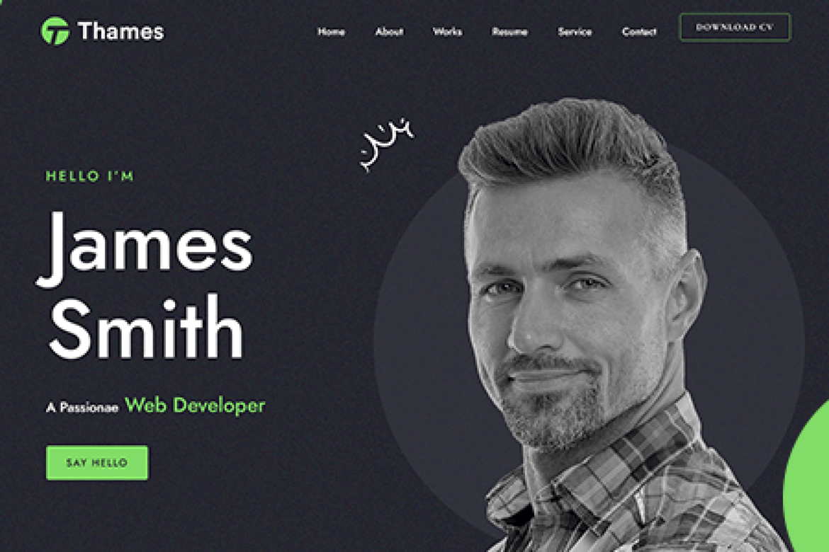 Download Thames - One Page Personal Portfolio Vue NuxtJS Te