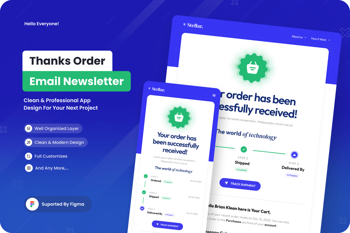 Download Thanks Order Email Newsletter UI Kits Figma Design