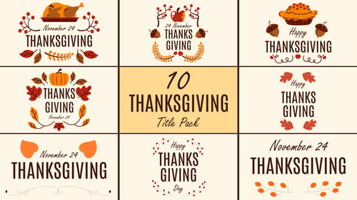 Download Thanksgiving Title Pack After Effect Template