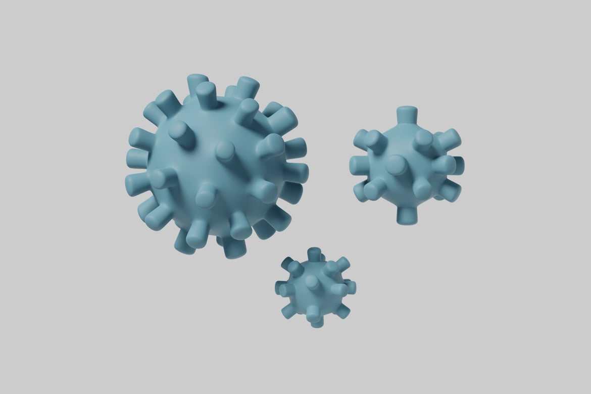 Download Three viruses. 3D Model