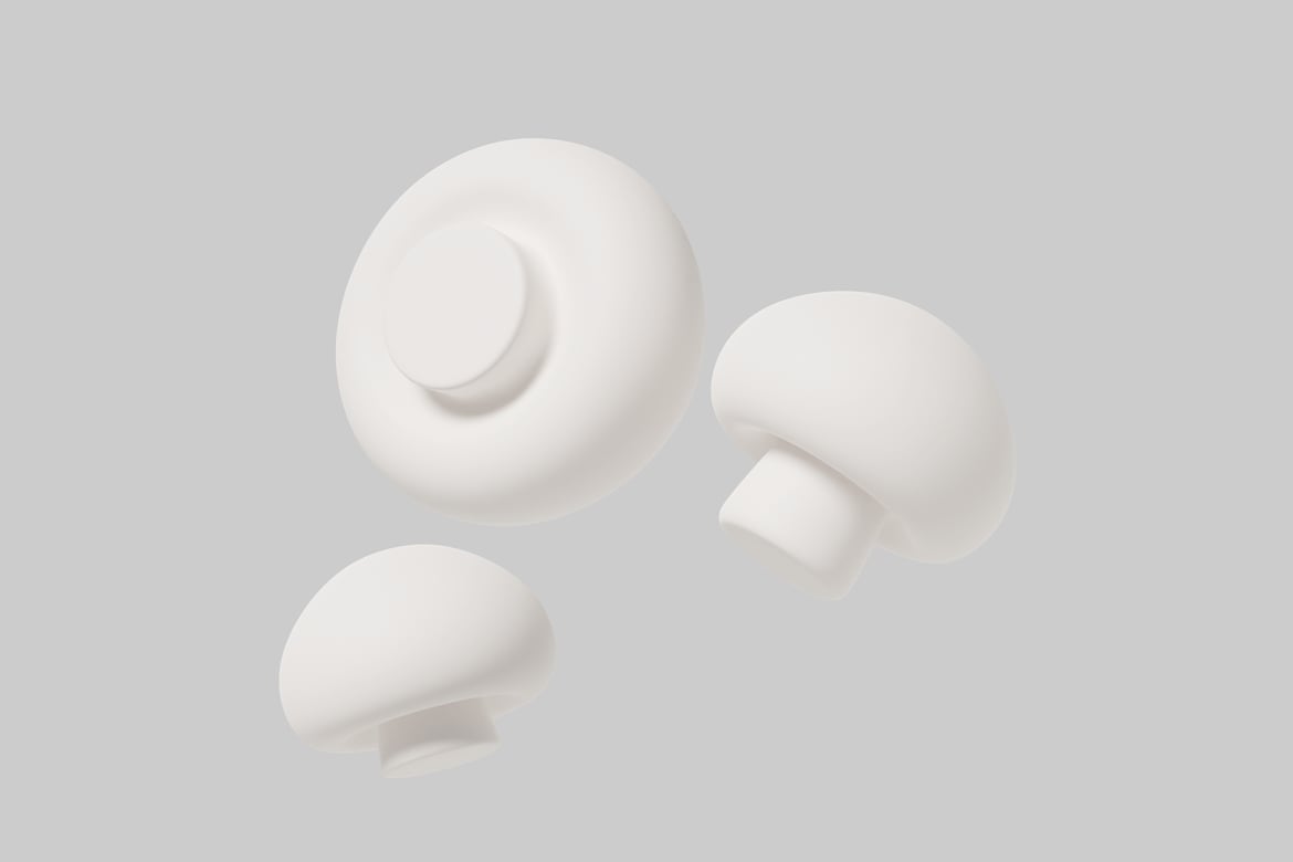 Download Three white rounded objects on . 3D Model