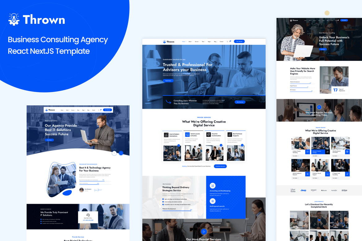 Download Thrown-Business Agency React NextJS Template