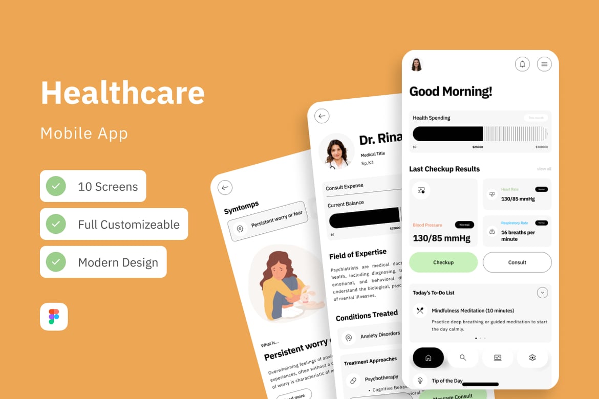 Download Tibb - Healthcare Mobile App Figma Design