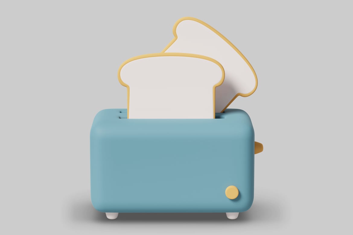 Download Toaster with bread-shaped slot 3D Model