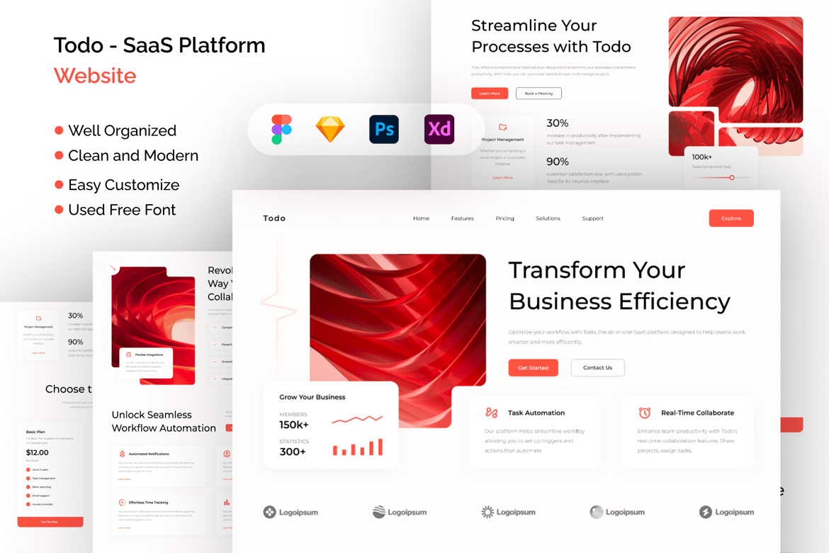 Download Todo - SaaS Platform Website Figma Design