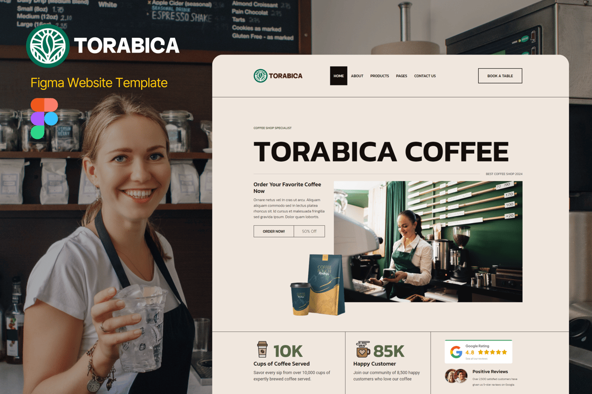 Download Torabica - Coffee Shop Specialist Figma Template Figma Design