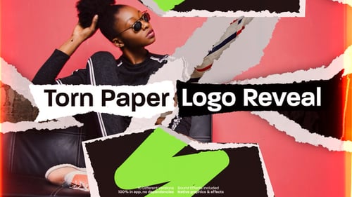 Download Torn Paper Image Collage Logo Reveal, Organic Paper Rip Effect Intro Opener For Premiere Pro Premiere Pro Template