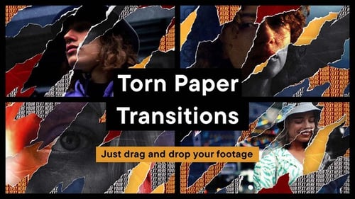 Download Torn Paper Transitions After Effect Template