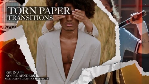 Download Torn Paper Transitions: Rugged Tear Effects That Mimic the Raw, Organic Feel of Ripped Paper Edges Premiere Pro Template