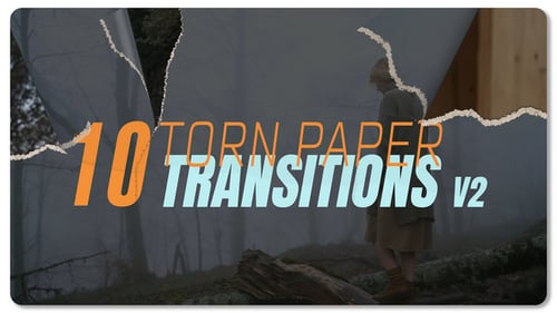 Download Torn Paper Transitions V2 After Effect Template