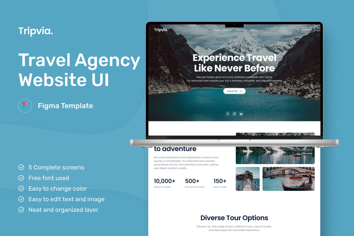 Download Travel Agency Website Figma Design