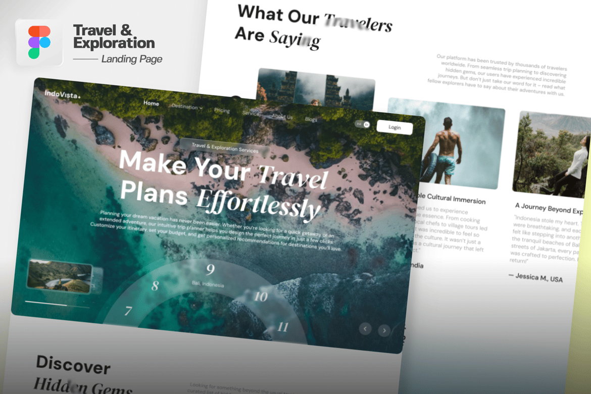 Download Travel & Exploration Landing Page Figma Design