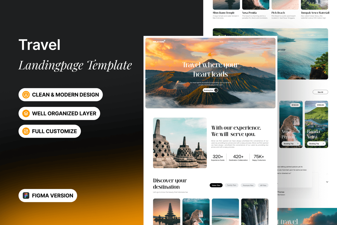 Download Travel - Landingpage Template Figma Design