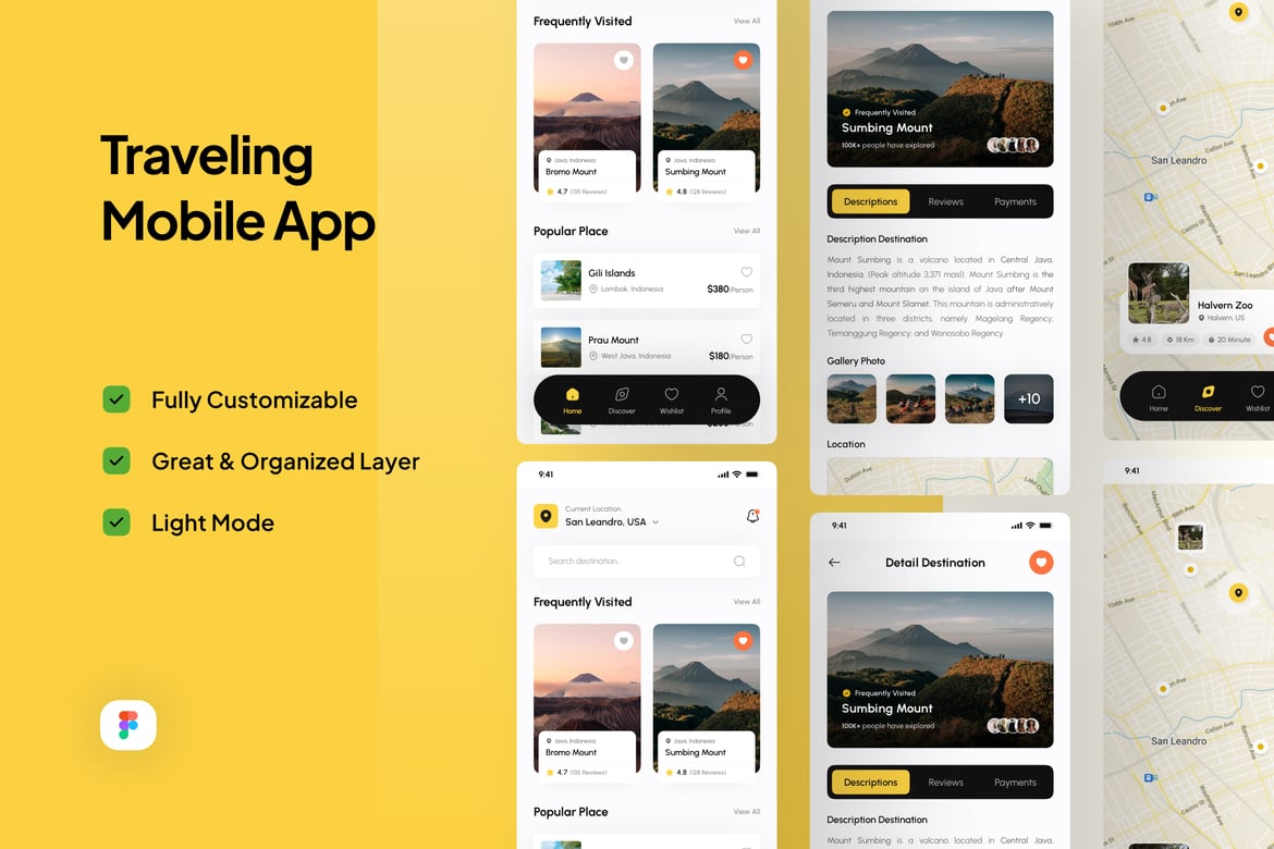 Download Traveling Mobile App - Bowlangs Figma Design