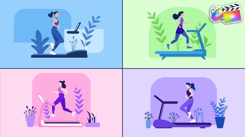 Download Treadmill Running Girl Explainer for FCPX Apple Motion Template