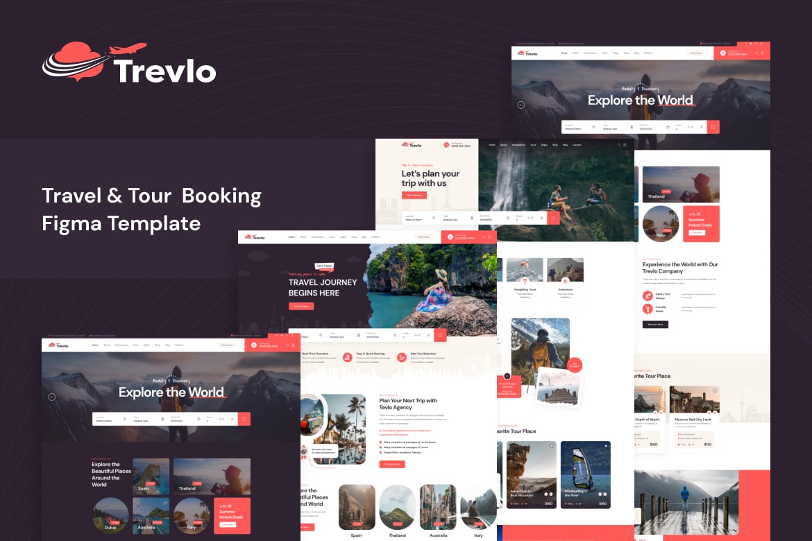 Download Trevlo - Travel & Tour Figma Template Figma Design