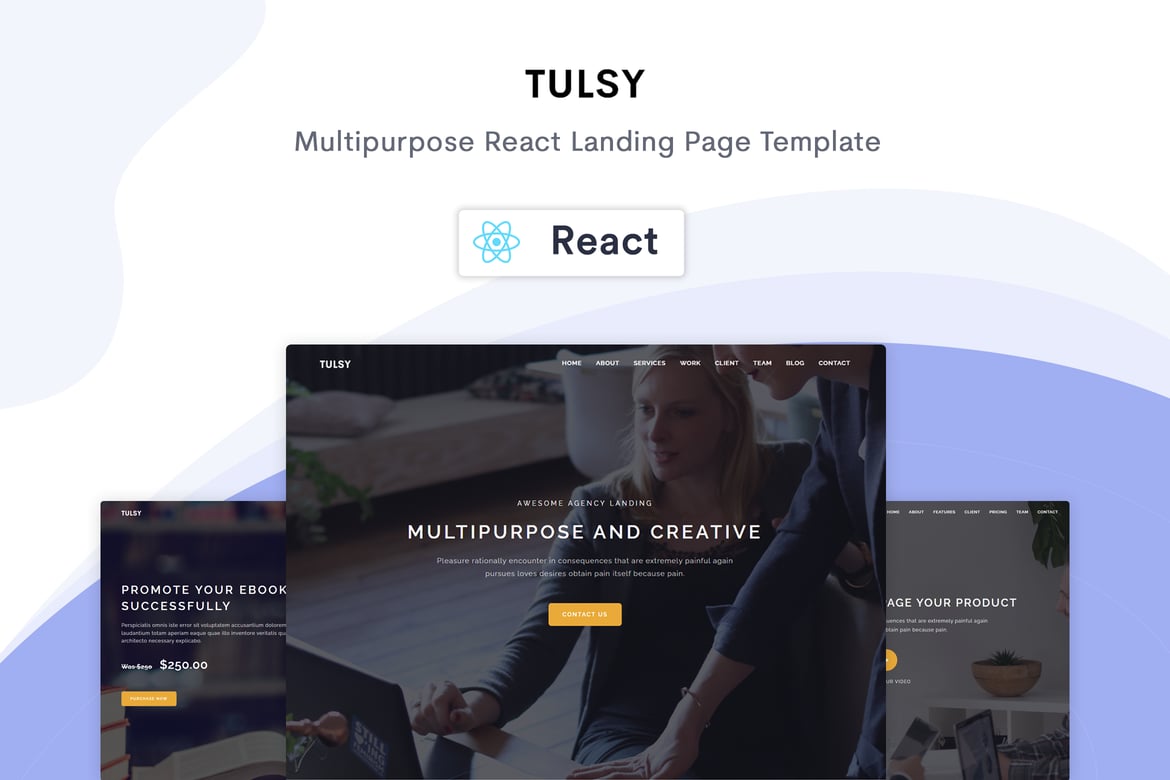 Download Tulsy - Multipurpose React Landing Page Template