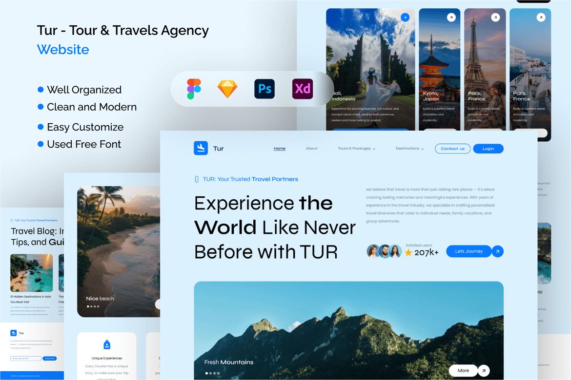 Download Tur - Tour & Travels Agency Website Figma Design