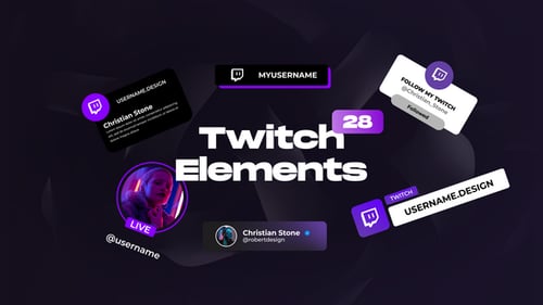 Download Twitch Social Media Elements After Effect Template