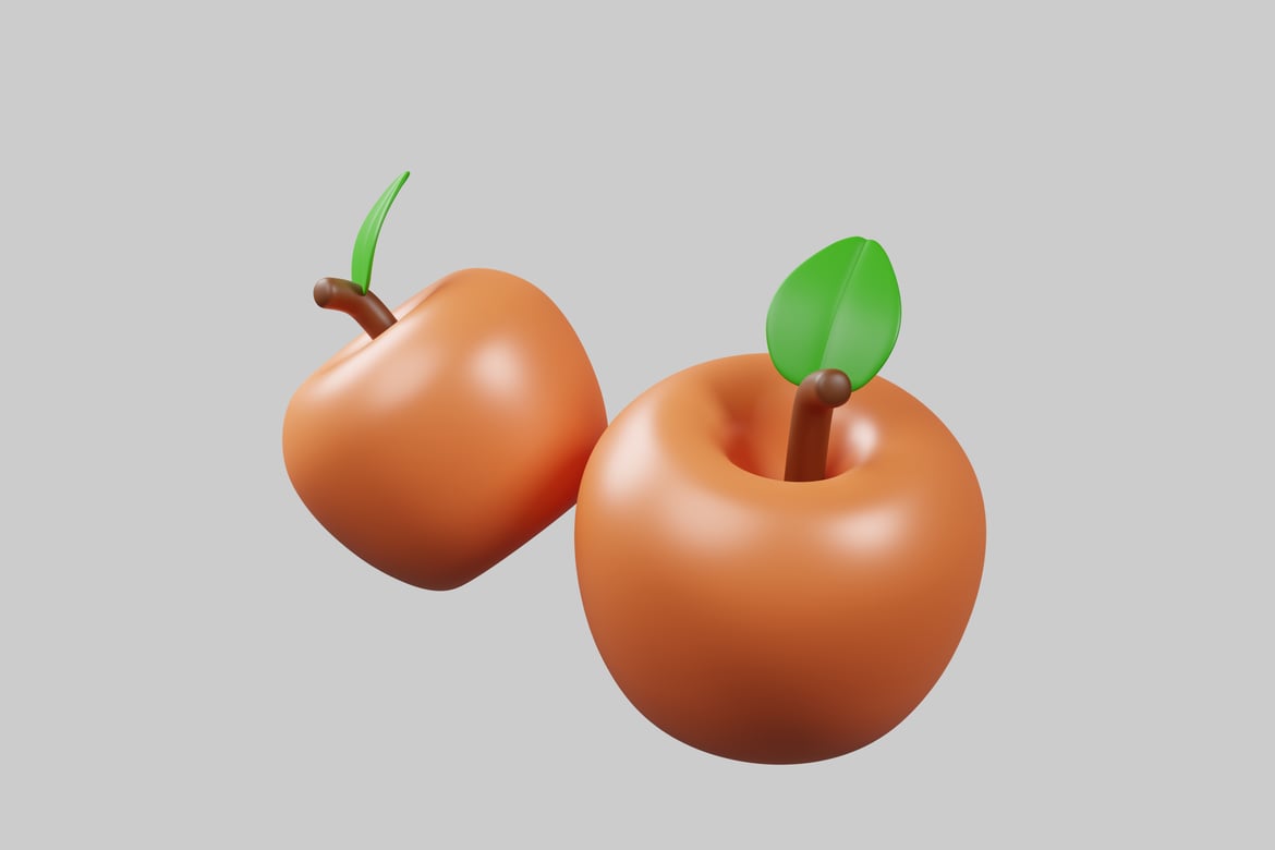 Download Two apples. 3D Model