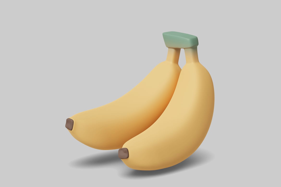 Download Two Bananas 3D Model