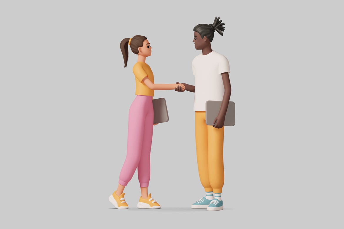 Download Two business people shaking hands. 3D Model