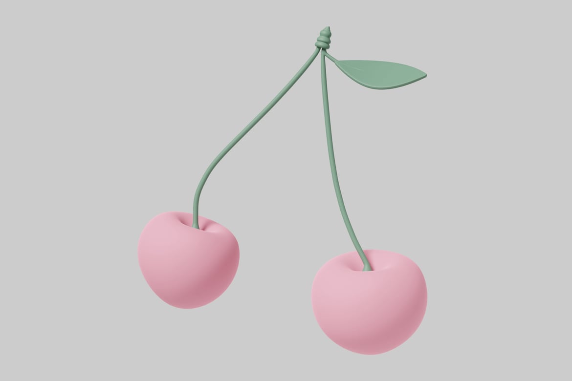 Download Two Cherries 3D Model