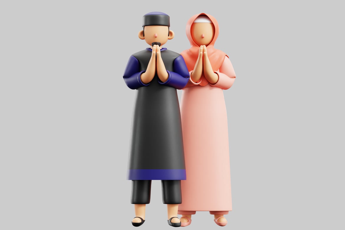 Download Two Figures in Prayer 3D Model