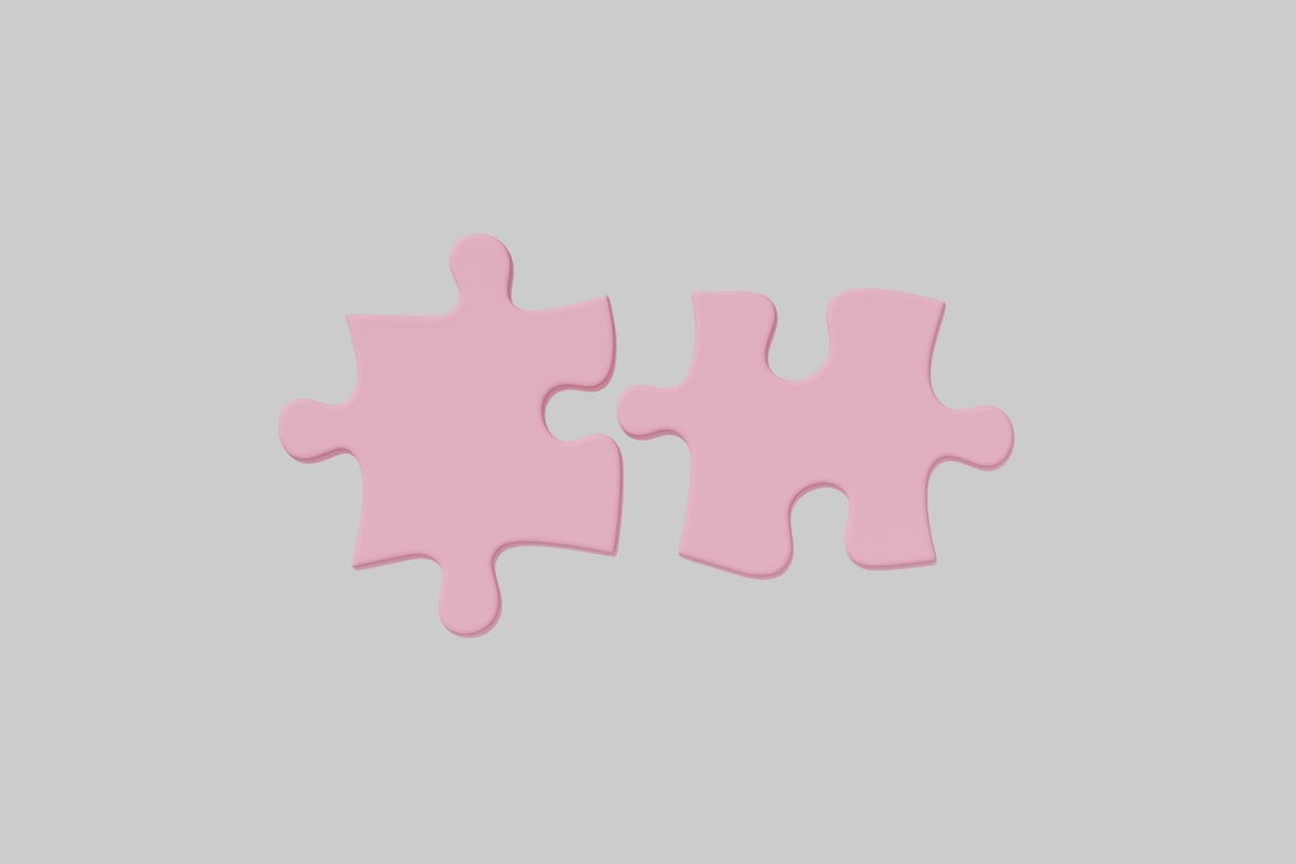 Download Two puzzle pieces. 3D Model