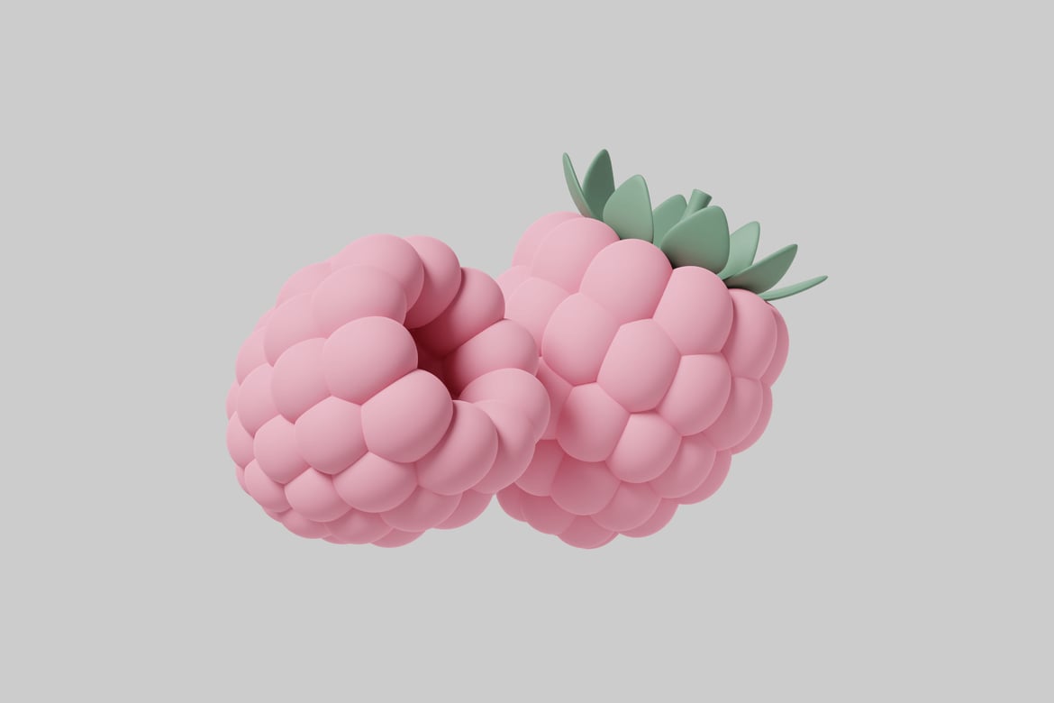 Download Two raspberries. 3D Model