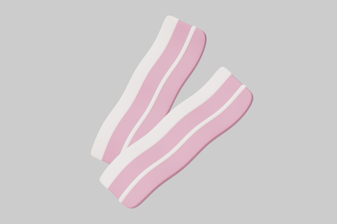 Download Two strips of bacon 3D Model