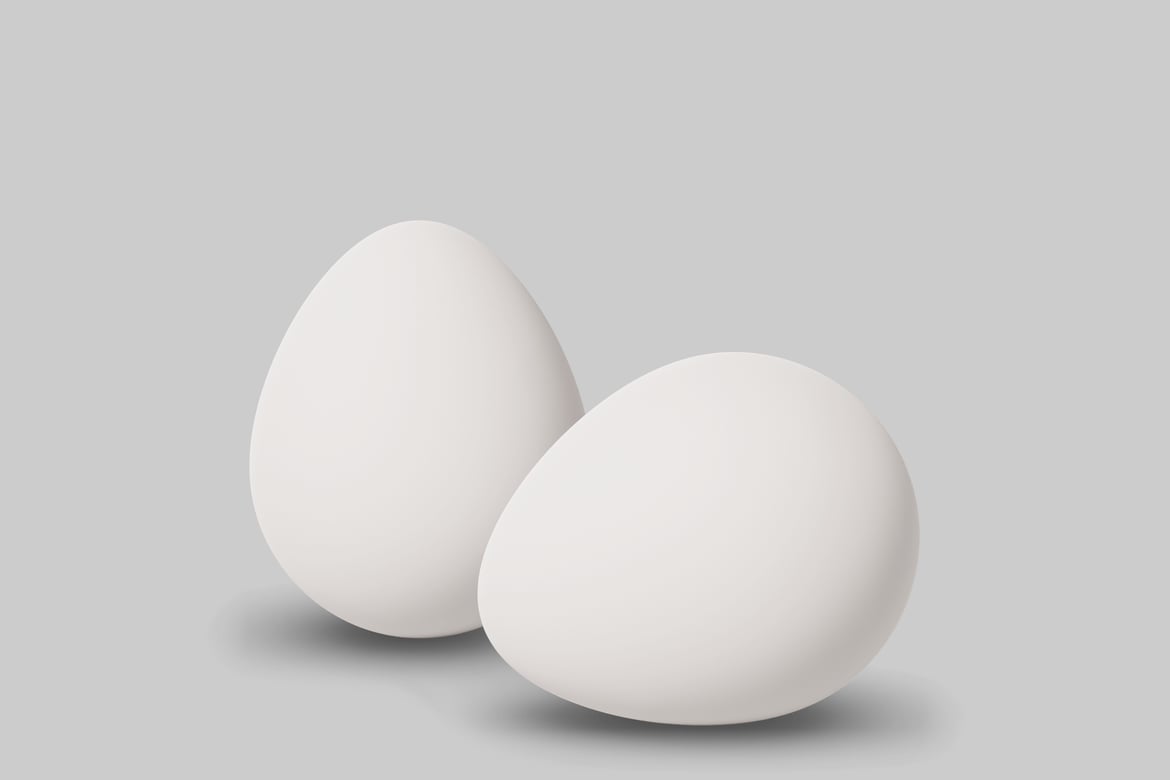 Download Two White Eggs 3D Model