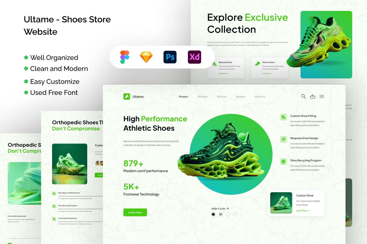 Download Ultame - Shoes Store Website Figma Design