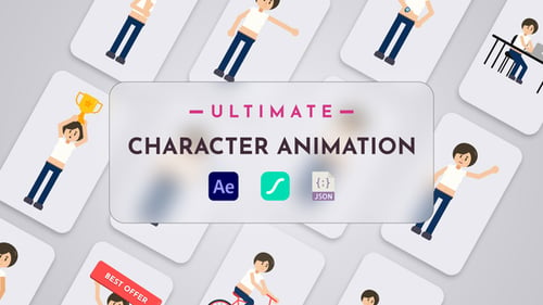 Download Ultimate Character Animation Pack Vol.2 After Effect Template