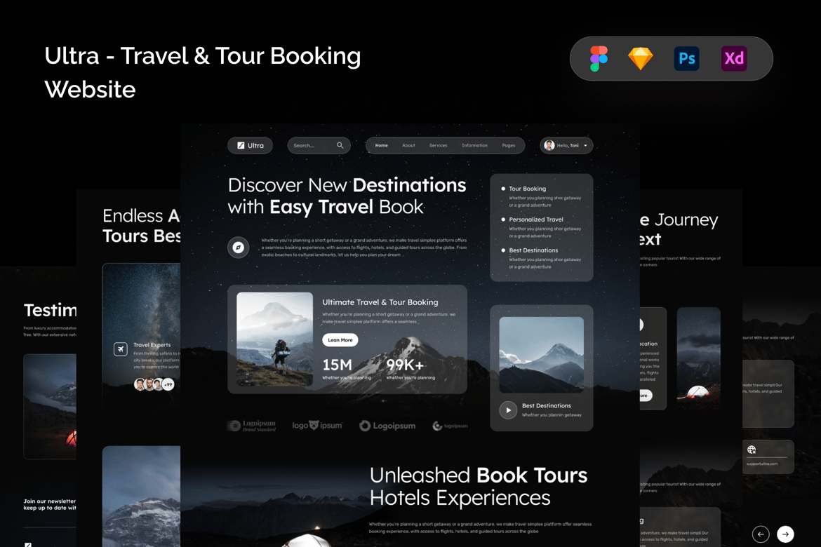 Download Ultra - Travel & Tour Booking Website Figma Design