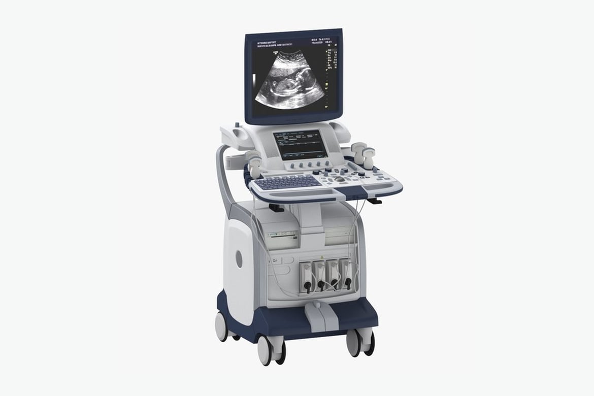 Download Ultrasound Machine with Fetal Sonogram Display 3D Model