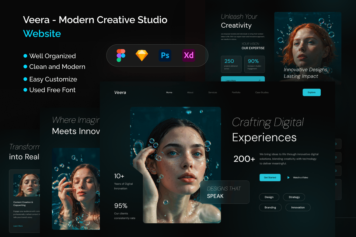 Download Veera - Modern Creative Studio Website Figma Design