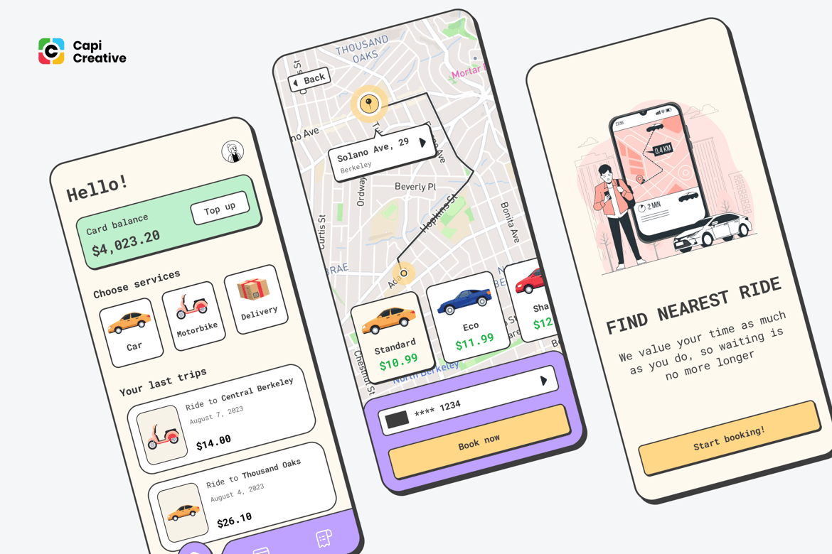 Download Vehicle Booking App Figma Design