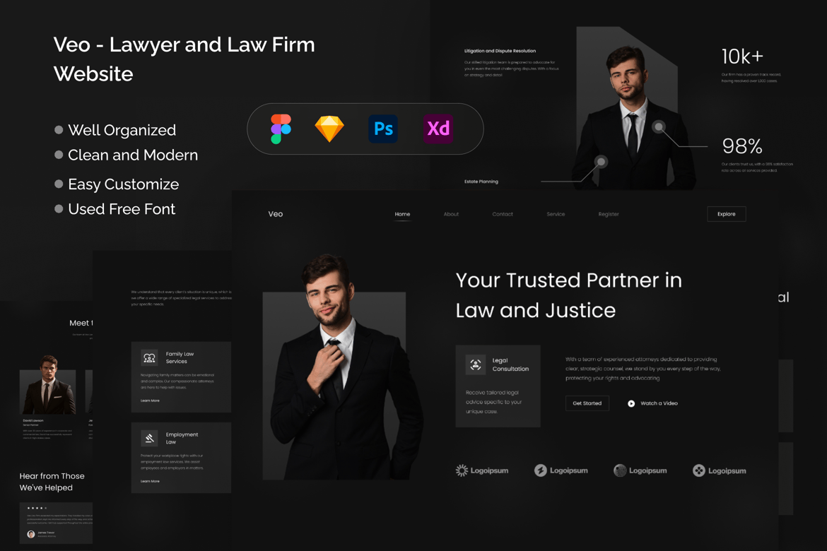 Download Veo - Lawyer and Law Firm Website Figma Design