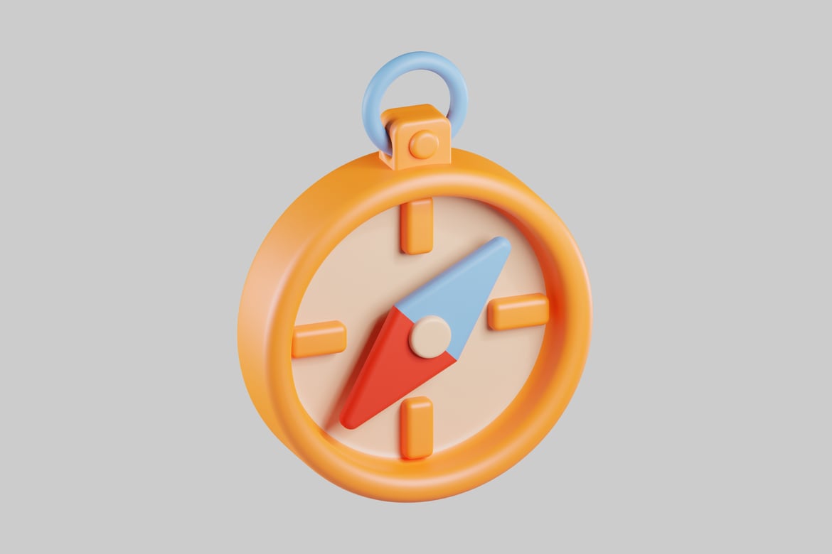 Download Versatile Clock with Distinctive Red and Blue Hands 3D Model