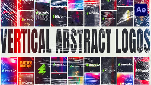 Download Vertical Abstract Logos After Effect Template