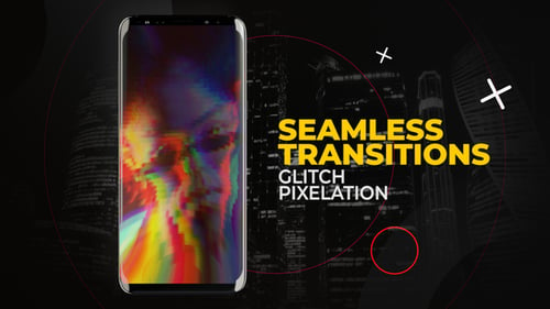 Download Vertical Glitch Pixelation Transitions Premiere Pro Template