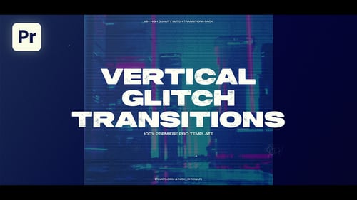 Download Vertical Glitch Transitions Premiere Pro Template