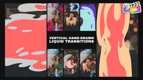 Download Vertical Hand Drawn Liquid Transitions | FCPX Apple Motion Template