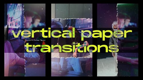 Download Vertical Rip Paper Transitions | MOGRT Premiere Pro Template