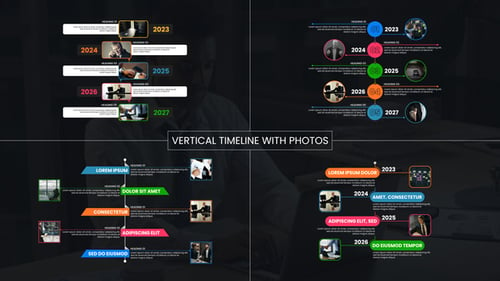 Download Vertical Timeline With Photos After Effect Template