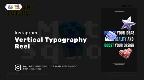 Download Vertical Typography Reel for FCPX Apple Motion Template