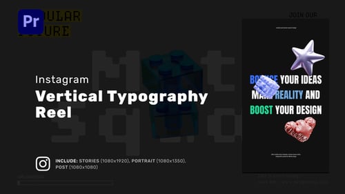 Download Vertical Typography Reel for Premiere Pro Premiere Pro Template