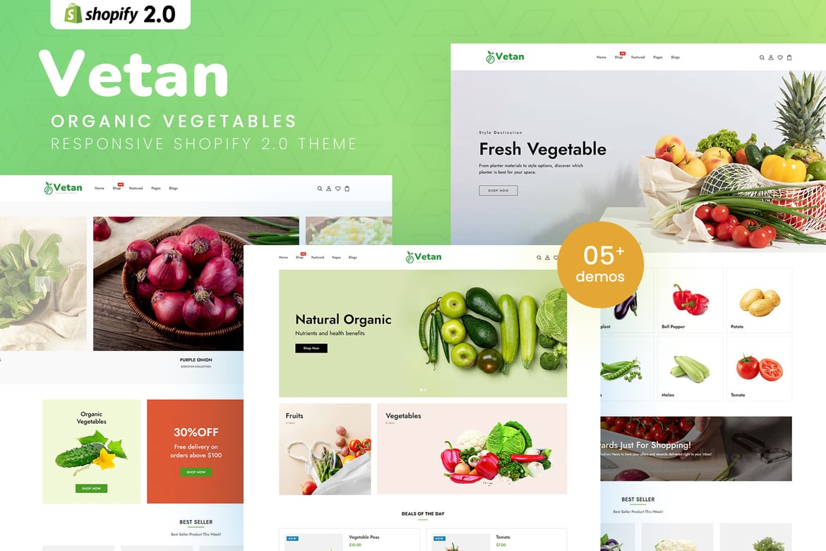 Download Vetan - Organic Vegetables Shopify 2.0 Theme Shopify Theme