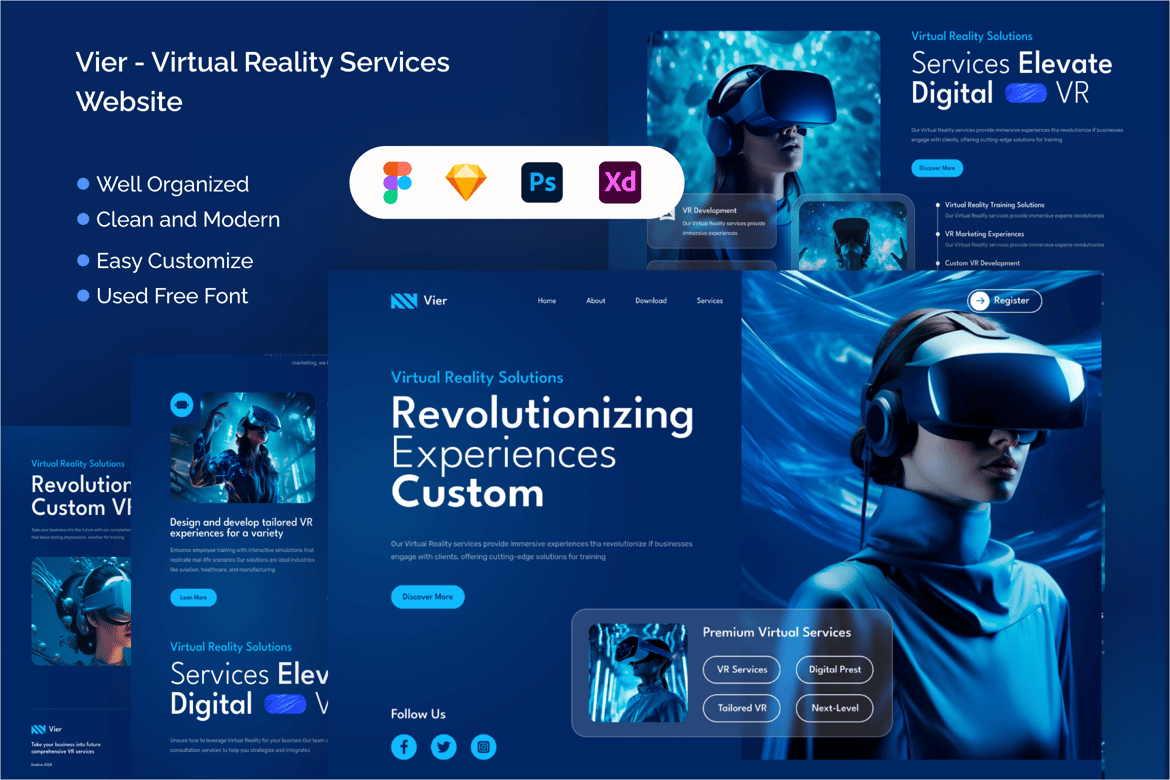 Download Vier - Virtual Reality Services Website Figma Design